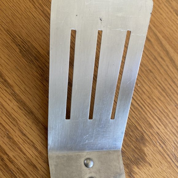 Vintage Robeson Slotted Spatula Sure Edge Full Tang Black Handle - Picture 3 of 11